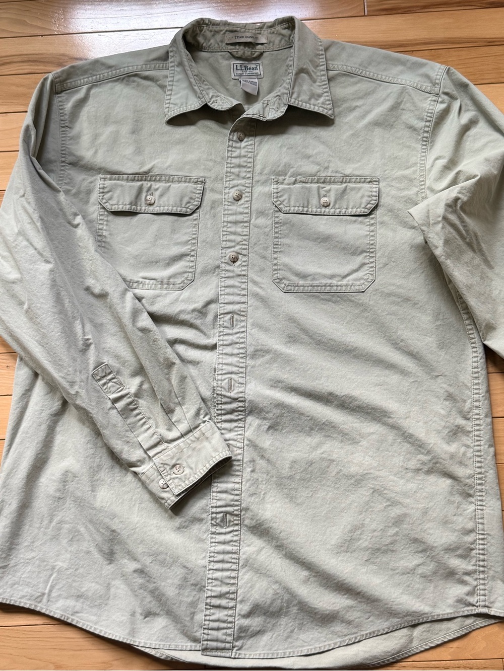 LLBean Men’s Large Tall 100% Cotton Canvas LS Shirt